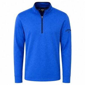 Callaway Weather Series Mens XXL Blue Quarter Zip Pullover Golf Top Performance